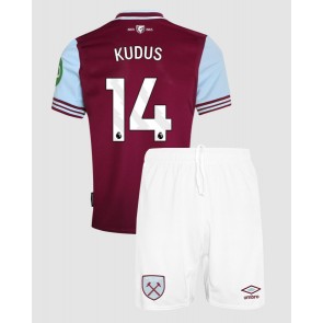 Billiga West Ham United Mohammed Kudus #14 Hemmatröja Barn 2024-25 Kortärmad (+ Korta byxor)